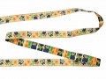 LET OP: Totaal 4 meter in 2 stukken van elk 2 meter  Sierband met gele boerenbontruit en met bloem en vlinder  Ongeveer 14 mm br