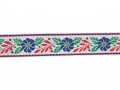 Sierband Wit met fantasiebloemen  25mm