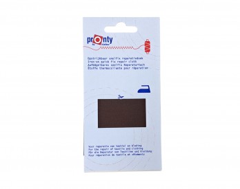 Reparatiedoek. Bruin opstrijkbaar reparatiedoek van Pronty  11 x 25 cm.  100% katoen  Wassen tot 95 graden