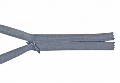 Blinde rits grijs. Niet deelbaar.  Makkelijk in te korten.  22 cm lang.