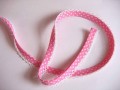 Biaisband Roze met witte stip en ruche 26