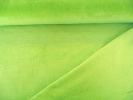 Limekleurige Nicky velours.  80%kat./20%pe  1.50 mtr.br. 