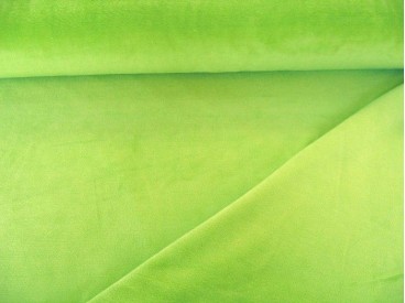 Limekleurige Nicky velours.  80%kat./20%pe  1.50 mtr.br. 