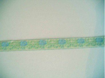 Sierband Blauwe rozen met groen blad    O-835