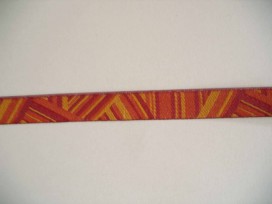 Sierband Oranje/rood patroon   O-841