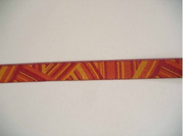 Sierband Oranje/rood patroon   O-841