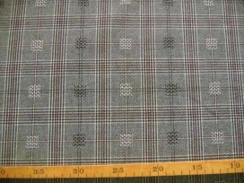 Ruit Zwart/creme met rode draad en blok 7597PL