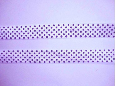 Elastisch biaisband met stip Wit/blauw 6031