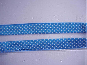 Elastisch biaisband met stip Aqua/wit 6038