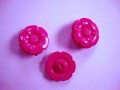 Bloemknoop met hart Fuchsia 25mm