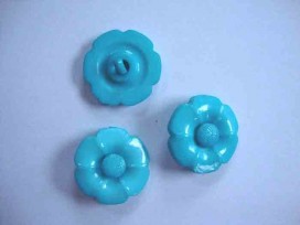 Bloemknoop met hart Aqua 25mm. bh25aqua