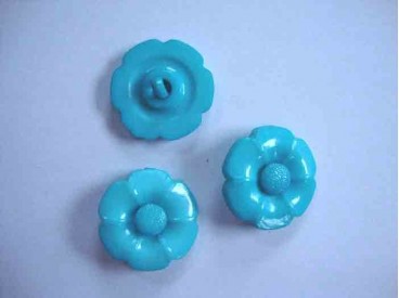 Bloemknoop met hart Aqua 25mm. bh25aqua