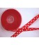 Ribsband rood met een witte stip en 16 mm. breed.