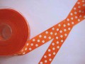 Ripsband met stip Oranje 25mm. 1139-25