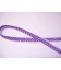 Biaisband Paars met witte stip en ruche Dubbel 15 mm.