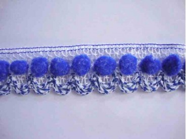Sierkant pom pom Kobalt