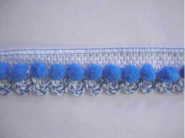 Sierkant pom pom Aqua