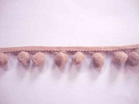 Sierband met pompom bolletjes Zand