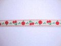 Sierband Fruit Offwhite met rode appel en kers    10mm