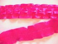 Satijnband  Pink met ruches  45 mm