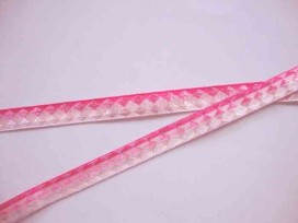 Satijnlint ton sur ton wiebertje 10 mm. Roze