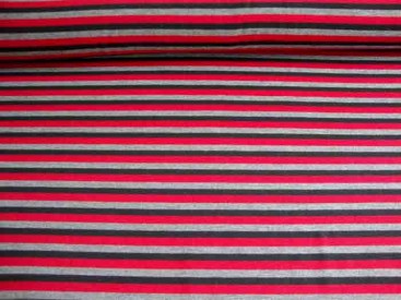 Tricot streep Rood/grijs/zwart 1647-16N