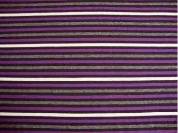 Tricot streep Zwart/paars/grijs/offwhite 1548-45N