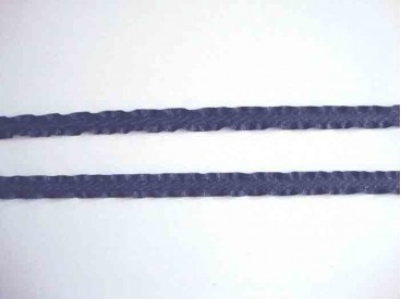 Satijnband dubbele ruche 10mm. Donkerblauw