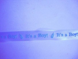 Sierband It's a Boy 15mm. Wit/aqua 4582B