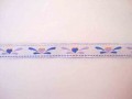 Sierband Wit met Kobalt/lila hartjes    O-848