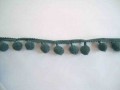 Bolletjesband pompom mini Donkergrijs