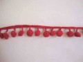 Bolletjesband pompom  mini Rood