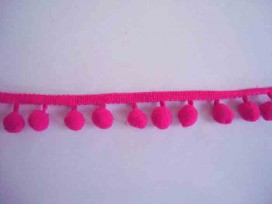 Bolletjesband pompom mini Pink