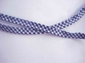 Paspelband boerenbont ruitjes Donkerblauw