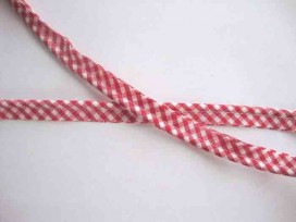 Paspelband boerenbont ruitjes Rood 10mm