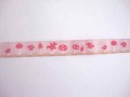 Sierband Fruit Roze met paddestoel 15mm