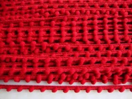 Sierband Pom pom mini mini Rood