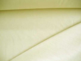 Cremekleurige viscose tricot.  92%visc./8%el.  1.60 mtr.br  225 gr/m²