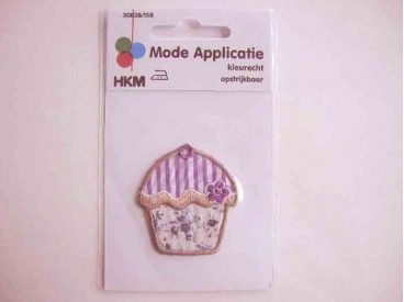 Applicatie Cupcake Paars/wit 1115B