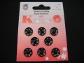 Drukknoop zwart 12 mm 8 stuks op een kaartje