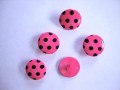 Stipknoop Pink/zwart 20 mm. sk223