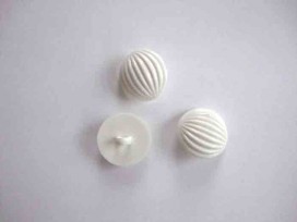 Witte knoop met golf op steeltje 20mm. wk818