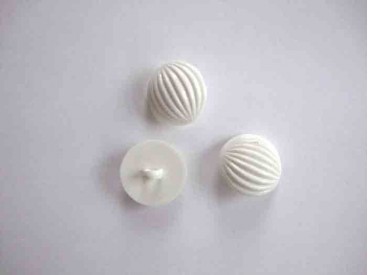 Witte knoop met golf op steeltje 20mm. wk818