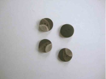 Kunststof knoop 3 kleurig Bruin 12mm. 3-12  Serie 1