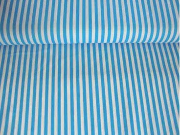 Lengtestreep katoen Aqua/wit 5574-4N