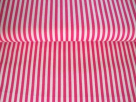 Lengtestreep katoen Pink/wit 5574-17N