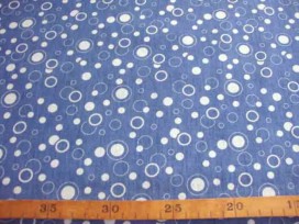 Jeans stof Middelblauw met cirkels 22222B