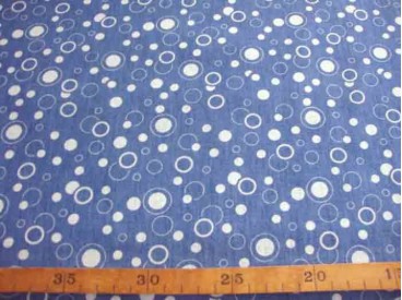 Jeans stof Middelblauw met cirkels 22222B