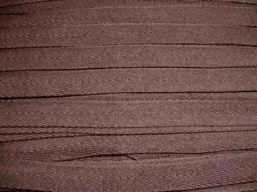 Donkerbruin keperband van 14 mm. breed. 100% polyester