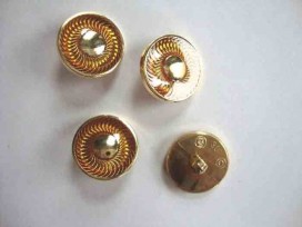 Damesknoop Sjiek Geel/gouden cirkel 18mm. dks236